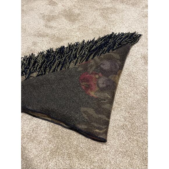 Vintage Saldarini luxury scarf / wrap mohair blend Italian Floral Fringed - Picture 11 of 12